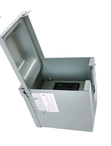 Dual 20Amp Outdoor Electrical Outlet Box GFCI Receptacle Rainproof 3R ETL Listed - Foto 7 di 13