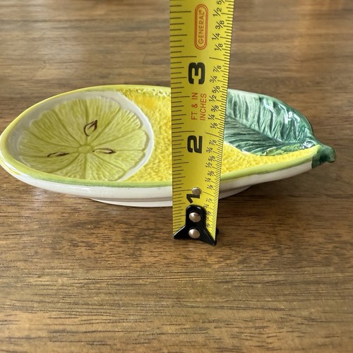 Vintage Bassano Fine Italian Ceramic Textured Lemon Shaped Spoon Rest Soap Dish - Picture 6 of 6