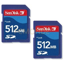 2x SanDisk SD 512 MB Class 2 Secure Digital Card Bundle (SDSDB-512-A10-KIT)