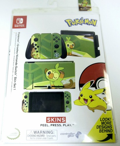 Pokemon : Grookey Nintendo Switch Skin Set 1 - Picture 1 of 3