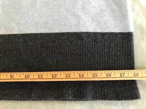 Damen 100% Kaschmir Color Block Pullover ~ Veronica Beard ~ Creme Gold Blau Grau - Bild 6 von 10