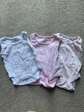 3x Next Baby Girls First Size Sleeveless Bodysuits Excellent Condition Pink Mix