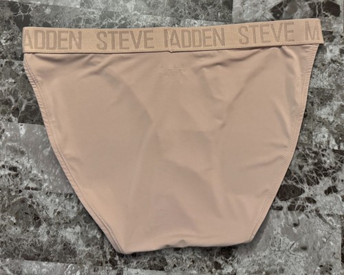 SLIP BIKINI STEVE MADDEN BEIGE TALPA LISCIO SPESSO LOGO CINTURA STRINGA NUOVO SENZA ETICHETTE - Foto 3 di 3