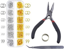 1200Pcs , Jump Rings Jewelry Repair Kit for Pliers Tweezers with Necklace Bra...
