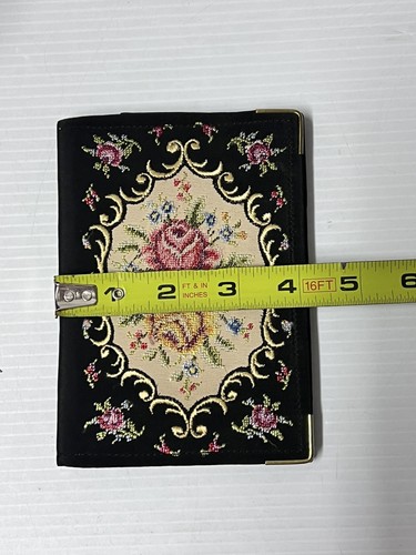 Portafoglio vintage compatto floreale porta banconote petite punto ago pochette con specchio - Foto 6 di 7
