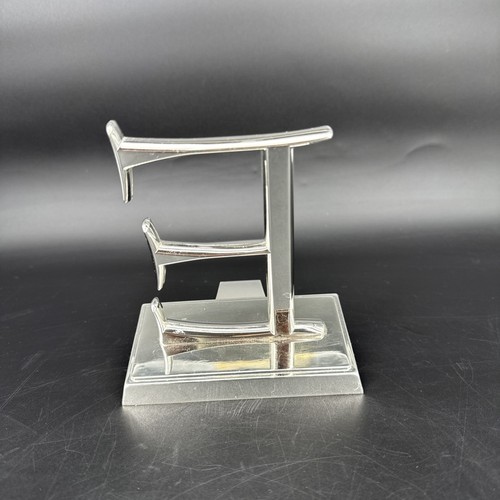 Pottery Barn Silver Monogram “E” Stocking Holder – Weighted Mantel Hook 5" Tall - Picture 3 of 4