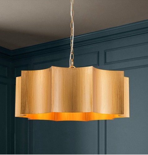 Rennnsan 3-Light Gold Geometric Cylinder Drum Chandelier- 22.8 in. W x 10 in. H - Picture 1 of 4