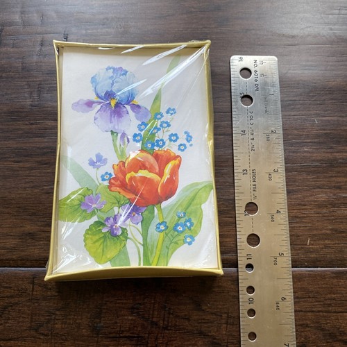 VTG Hallmark Ambassador 8 Note Cards Floral Iris Poppy Sealed NOS Ephemera - Picture 4 of 6