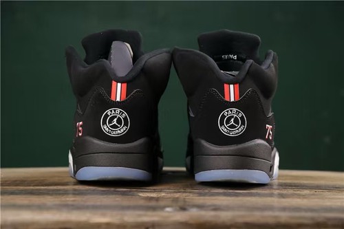 US size 10 New Paris Saint-Germain X Air Jordan 5 Retro Black Men's shoes  - Picture 4 of 5