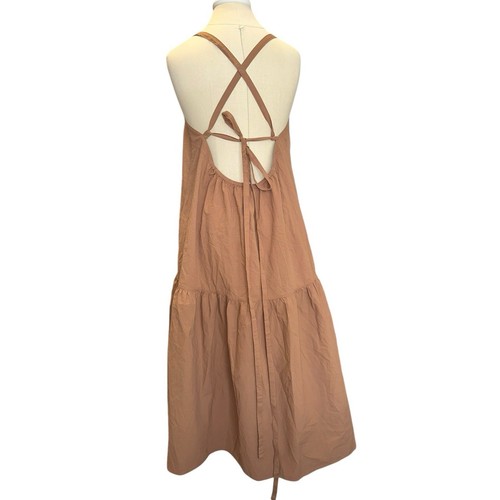 Everlane Trägerkleid Midikleid feminin 14 braun Cottagecore Picknickkleid Stufen - Bild 3 von 5
