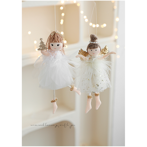 Colgante de Navidad para Árbol Lindo Muñeca Ángel y Niña Decoración de Tul - Imagen 4 de 20