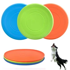 Dog Frisbee Indestructible Disc Toy for Large Dogs Soft Rubber Frizbee for Pets