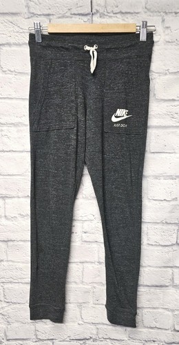 NIKE BOYS L 14 16 LIGHTWWEIGHT DARK GRAY MARLED DRAWSTRING LOGO JOGGER PANTS - Picture 3 of 18