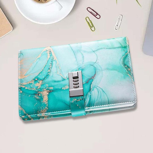 Diary with Lock Combination Lock Journal Notebook A5 PU Leather Journal Personal - Picture 32 of 34