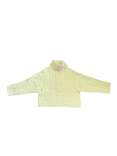 Elie Tahari Lime Color Chunky Cable Knit Turtleneck Sweater M Nordstrom New - Picture 2 of 3