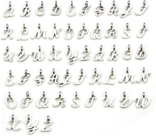 130Pcs ABC Letter Alphabet Mini A-Z Letter Charms for Personalization Jewelry Ma