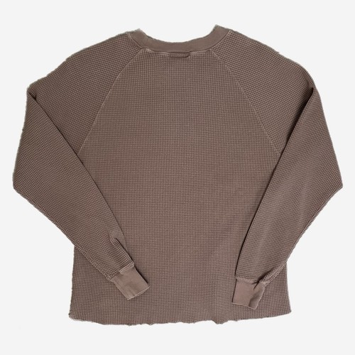 Lady White Co. Long sleeve raglan thermal anvil grey crewneck waffle knit sz S - Afbeelding 7 van 13