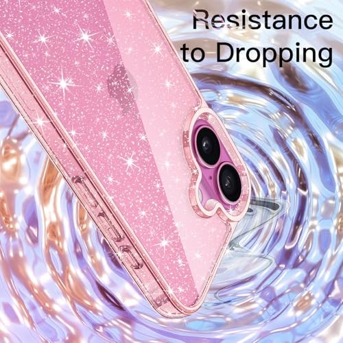 Glitter Case for iPhone 16 6.1-Inch, Bling Sparkle Shockproof Phone Light Pink - Bild 6 von 8