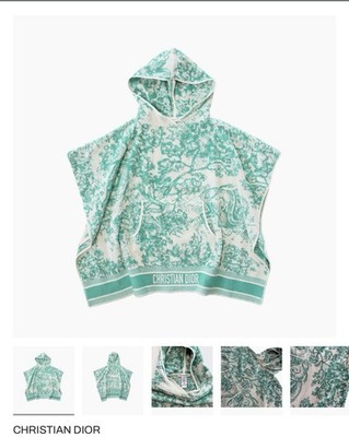 NEW Christian Dior Toile de Jouy Sauvage Hooded Poncho/ Cover up