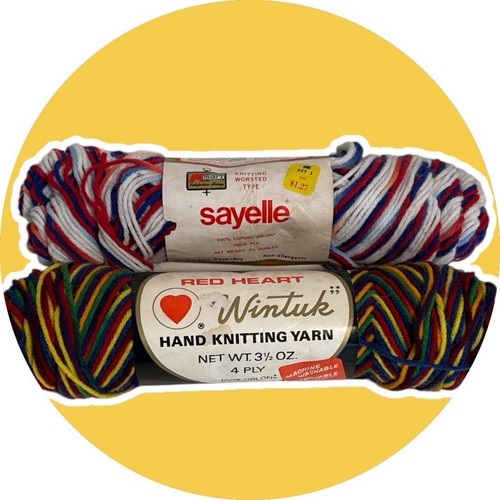 Vintage Red Heart Wintuk & Sayelle Yarn Acrylic Ombre Mexicana & USA Colors Lot - Picture 8 of 14