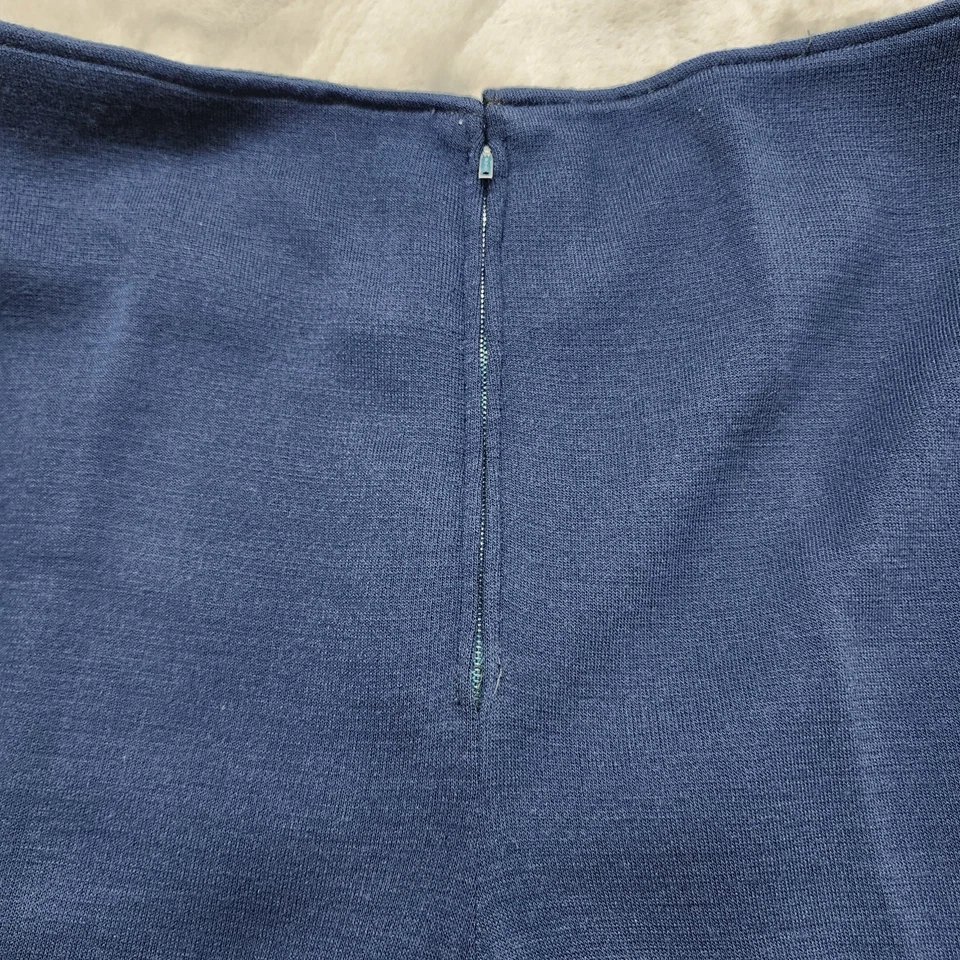 Винтажные батик высоты спереди металлический молнии трикотажа Jogger брюки размер 48 12 синий эластичной - Изображение 2 из 4