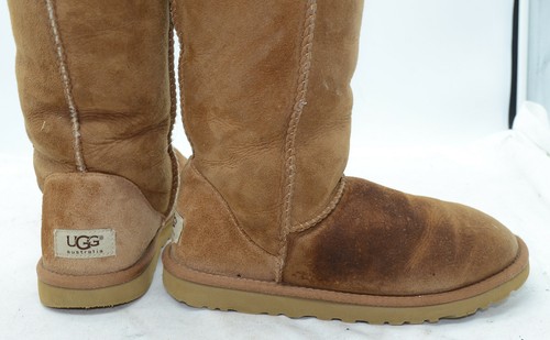 UGG Australia Clásico Alto II Piel de Oveja Gamuza Castaño Invierno Botas de Nieve Talla 6 - Imagen 4 de 7