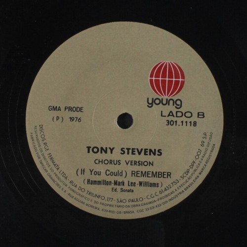 TONY STEVENS: (if you could) remember / chorus version YOUNG 7" Single 45 RPM - Picture 2 of 2