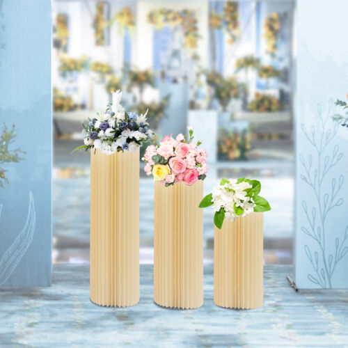 3 PCS Cardboard Flower Stands Wedding Cake Flowers Display Stand Dessert Table