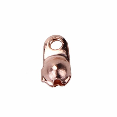 100 piezas. Tapas enchapadas en oro rosa engarzadas puntas laterales con bucle 6 mm x 5 mm - Imagen 2 de 3