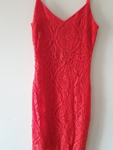 Levora Dress Womens Size 6 Tangerine Lace Fitted Dress New Tag - Picture 4 of 10