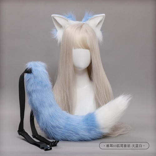 Fluffy Beast Ear Headband Fox Ear Tail Plush Headdress Hair Clip Cosplay Props - Picture 20 of 21