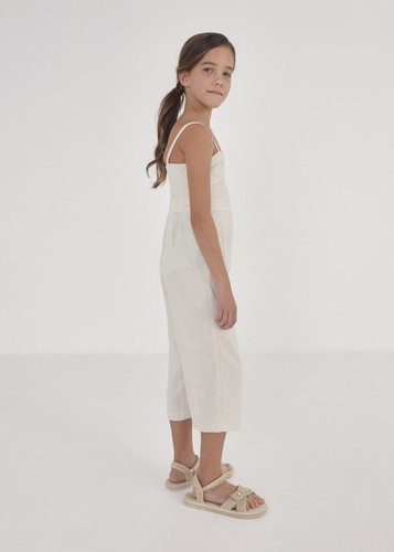 TUTA TUTE VESTITO CERIMONIA RAGAZZA MAYORAL 6843 LINO BEIGE ORIGINALE PE 2023 - Picture 3 of 6