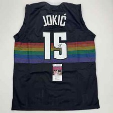 Autographed/Signed Nikola Jokic Denver Black Rainbow Basketball Jersey JSA COA