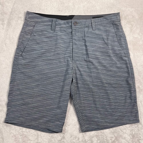 Volcom Hybrid Shorts Mens 36 Waist Blue Striped Active Quick Dry Surf & Turf