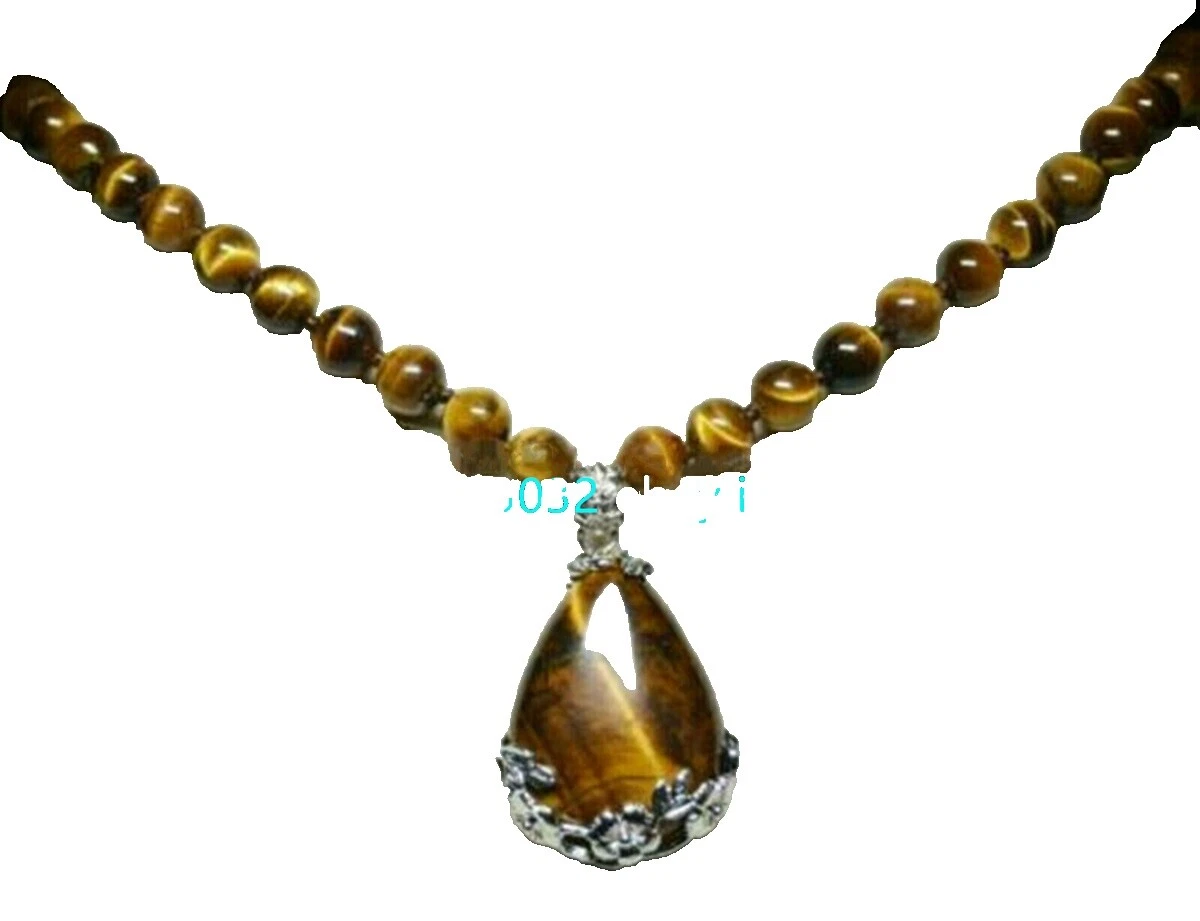 Модные ожерелья и кулоны с подвеской в виде камня тигровый глаз