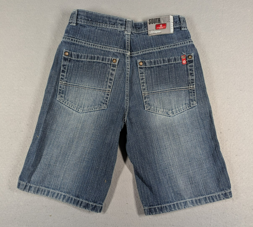 Vintage Southpole Shorts Youth 14 Blue Distressed Loose Fit Baggy Y2K 90s HipHop - Picture 2 of 16