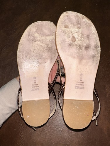 EUC Schutz braune Eidechse Krokoleder Riemchen Knöchelriemen Sandalen 5,5 - Bild 3 von 3