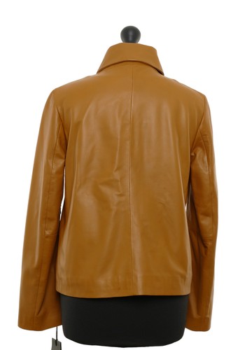 Drykorn Ladies Leather Jacket Barbican XS 1 Braun Cognac Short Lightweight New - Picture 5 of 5