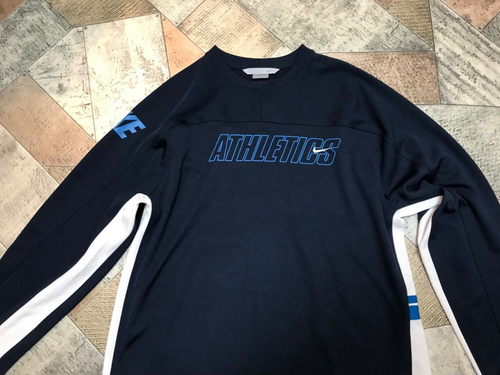 VINTAGE 2PIECE Nike MENS ATHLETICS HEAVY WEIGHT PULLOVER/PANT SZ XL ROOMY NAVY - Picture 7 of 13