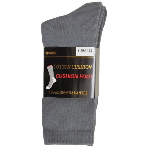 Premium Pure Cotton Double Cushion Crew Socks Foot Sport Socks Work Dress Casual - Picture 21 of 29