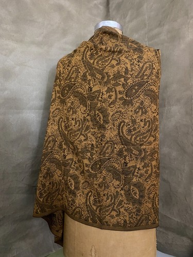 Precioso chal/bufanda/envoltura pashmina color caramelo/caramelo flecos negros - Imagen 2 de 5