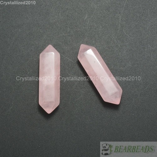 Natural Gemstone Hexagonal Pointed Reiki Chakra Raw Wand Pendant Beads Healing - Picture 8 of 56