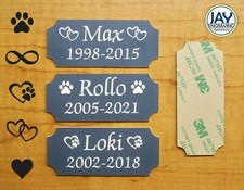 Custom Engraved 1.25x3 Gray Pet Memorial Urn Plaque  Sign Plate Tag Dog Cat
