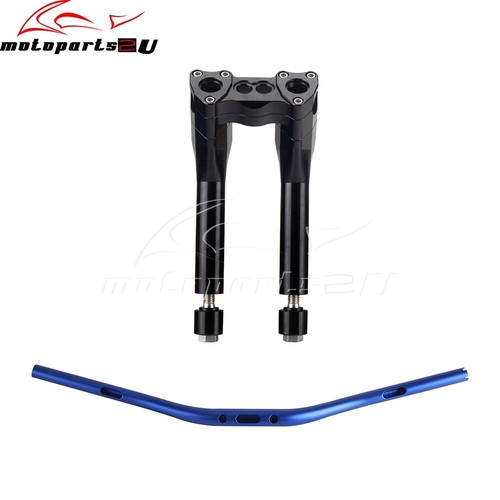 Elevadores de manillar de moto CNC 1-1/4" abrazadera negra de 8" o 9" para Harley - Imagen 5 de 9