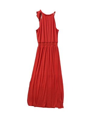orange tank maxi dress Eva Lace-Up Tank Maxi Dress - Linen Blend - Size S-XL