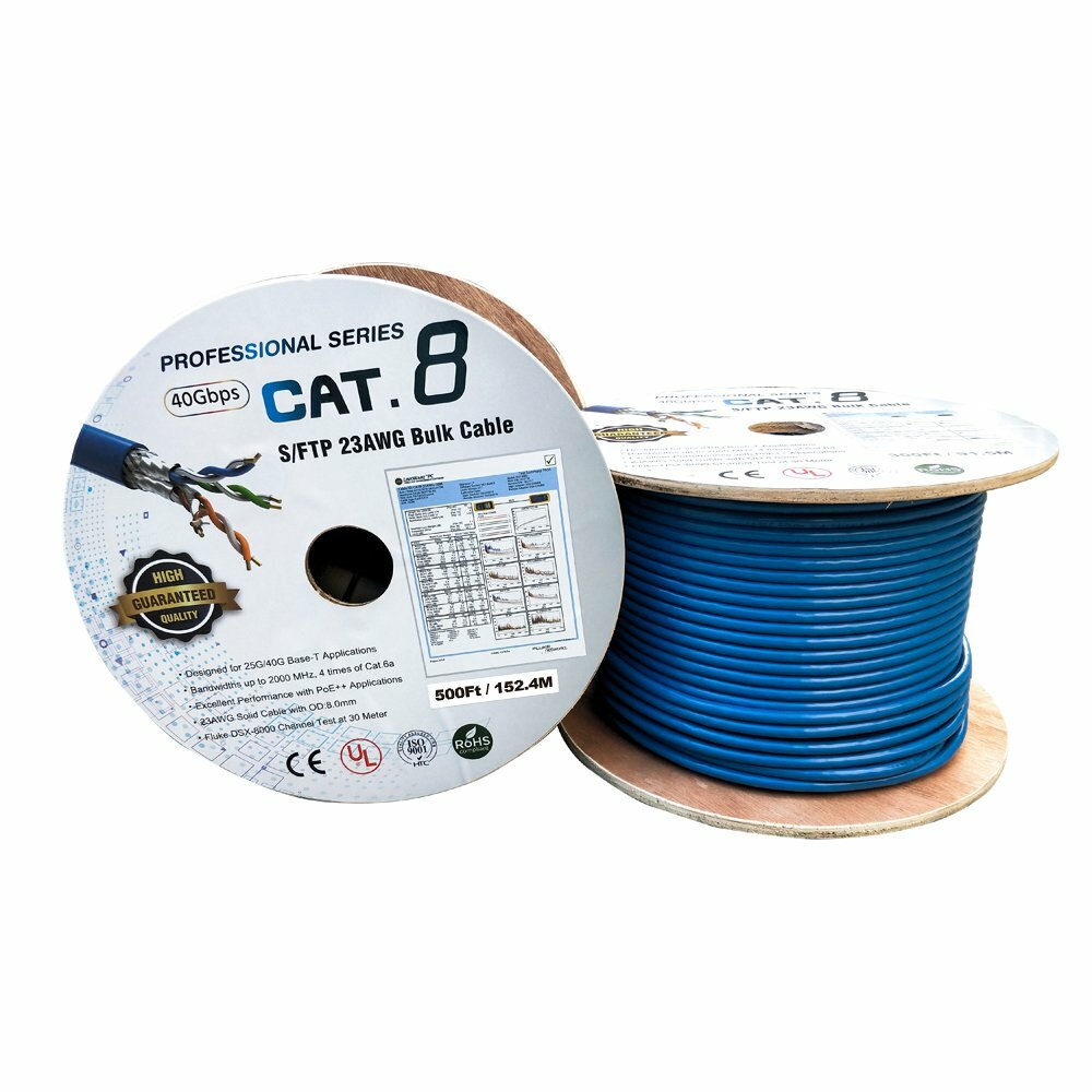 ネット　２３，５ｍ×９，２ｍ J Tech Digital 300ft CAT6A Ethernet Cable SF/UTP Solid Pure
