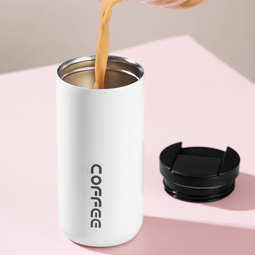 Insulated Coffee Mug Cup Travel Thermal Stainless Steel Flask Vacuum Leakproof - Picture 4 of 16