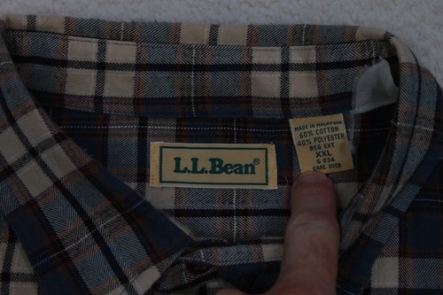 Vintage L.L. Bean Hemd Herren 2XL Blau Flanell Knopfleiste Camp Classiccore - Bild 6 von 11