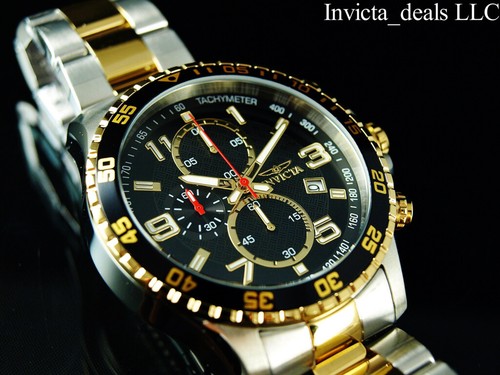 NUEVO Reloj Invicta Para Hombre 45mm PILOT Specialty Cronógrafo Esfera Negra Oro 18K 2Tonos SS - Imagen 4 de 12