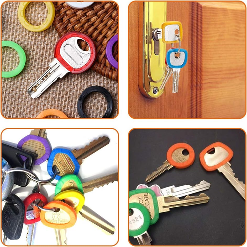 30Pcs Silicone Key Cap Tags,Plastic Key Identifier Coding Rings Key Caps Covers - Picture 7 of 7